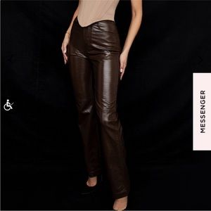 House of CB chocolate croc pants